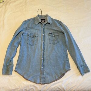 Vintage Wrangler Western Denim Button Down Shirt